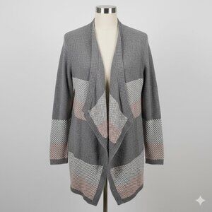 Signature Studio Chic Gray and Cream Cardigan